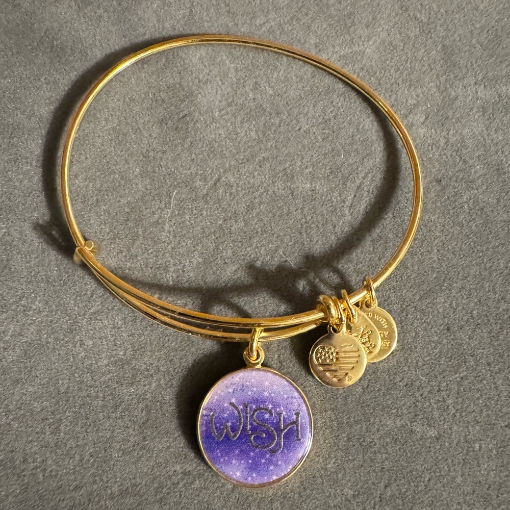 Alex and Ani Gold Tone Wish Bangle Bracelet